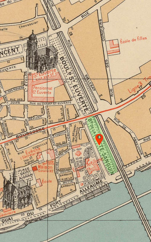 Orléans - Boulevard de la Motte-Sanguin, Plan 1912