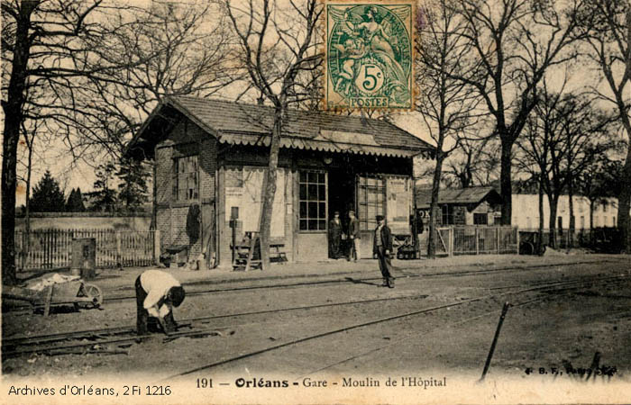 Orléans - Boulevard du Moulin de l'hôpital - La Gare du Moulin de l'hôpital, 1907 carte_postale