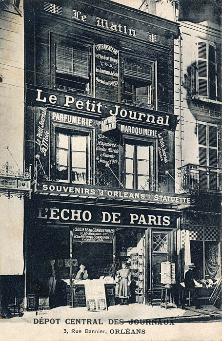 Orléans - Rue Bannier - Dépôt central de Journaux , 1913 carte_postale