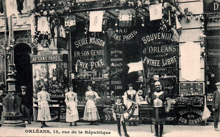 Orléans - Rue de la République - Au Sans Pareil , 1909 carte_postale